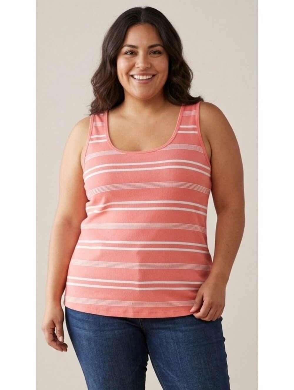 Old Navy Fitted Silhouette Striped Tank Top